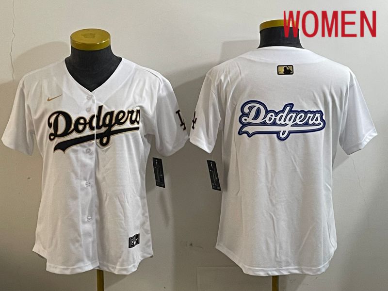 Women Los Angeles Dodgers Blank White Game 2024 Nike MLB Jersey style 12055